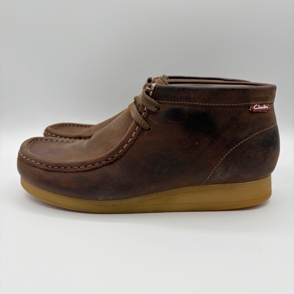 Clarks Men's Stinson Hi Beeswax Brown Leather Lace Up Chukka Boots Size 8 M